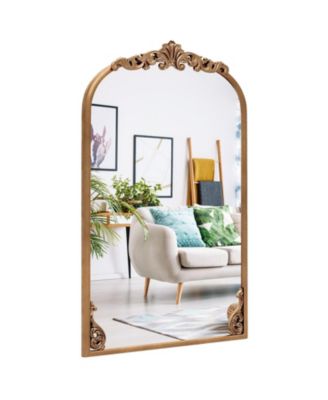 30 in x 20 in Arched Wall Mirror with Ornate Baroque Frame