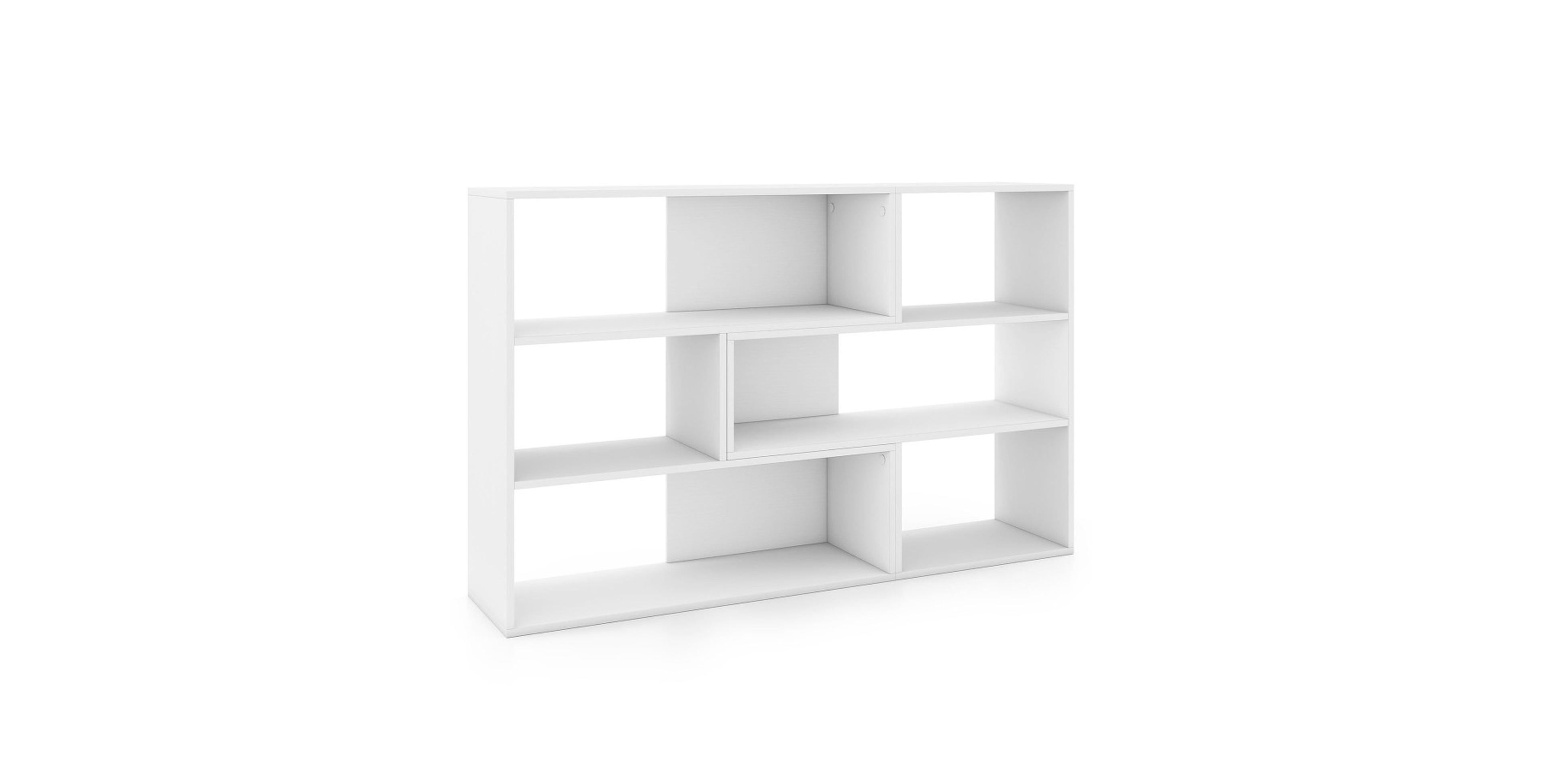 Sugift Concave and Convex Bookshelf Set with 3 Open Shelves and Anti-Toppling Device for Living Room