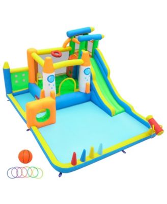 10-in-1 Inflatable Water-Slide Bounce House, Ages 3-12