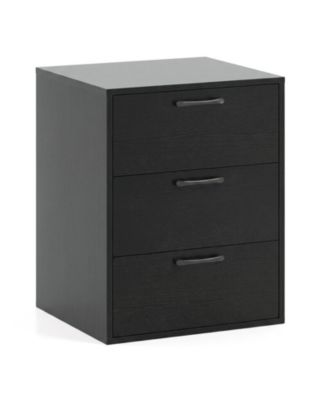 3-Drawer Wood Grain Nightstand for Bedroom or Study