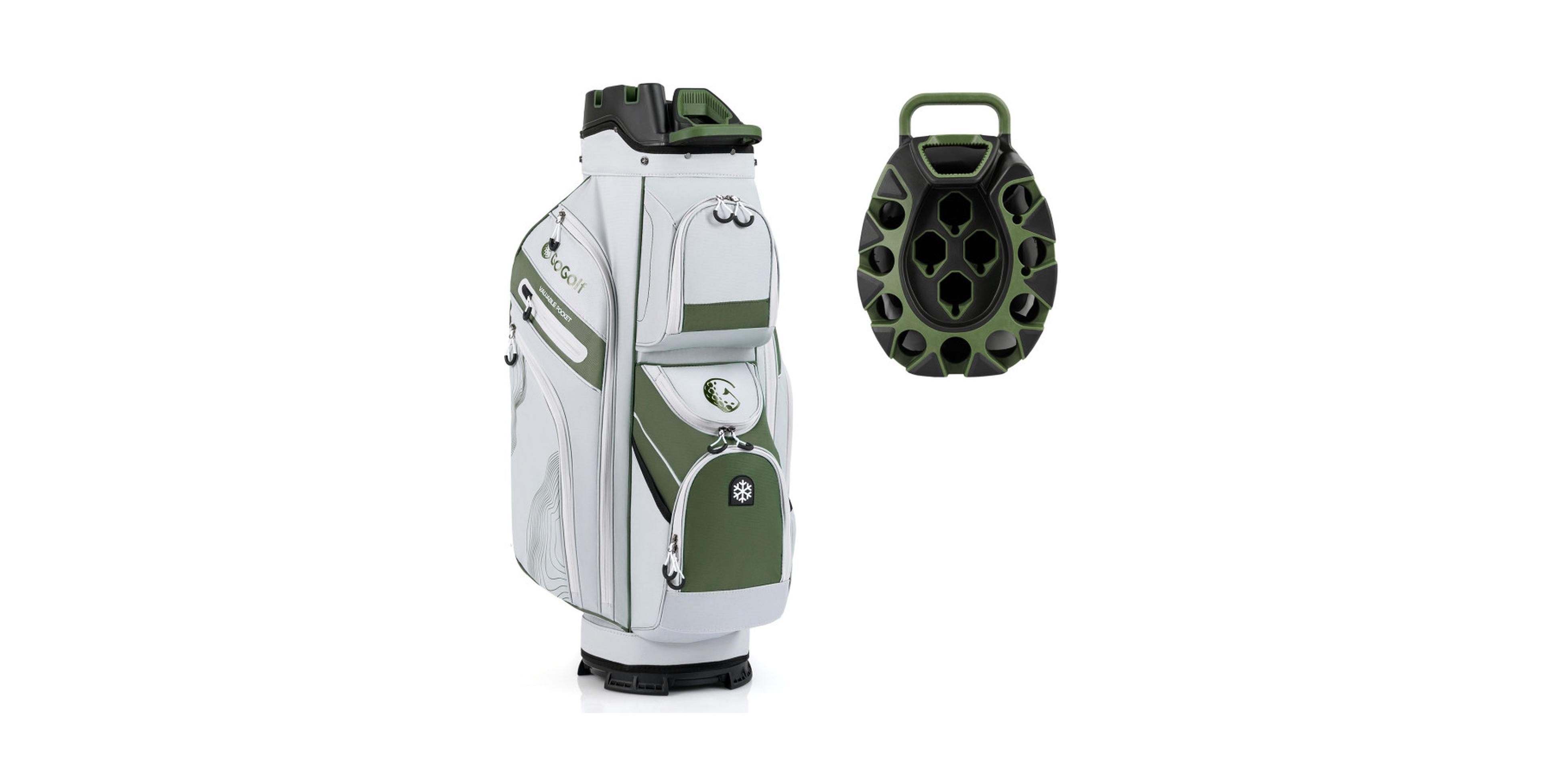 Hongge 14-Way Divider Golf Cart Bag with Molded Lock Top and 11 Pockets