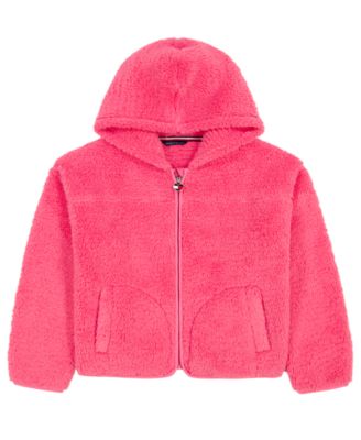Girls' 7-16 Minky Faux Fur Zip-Front Hoodie