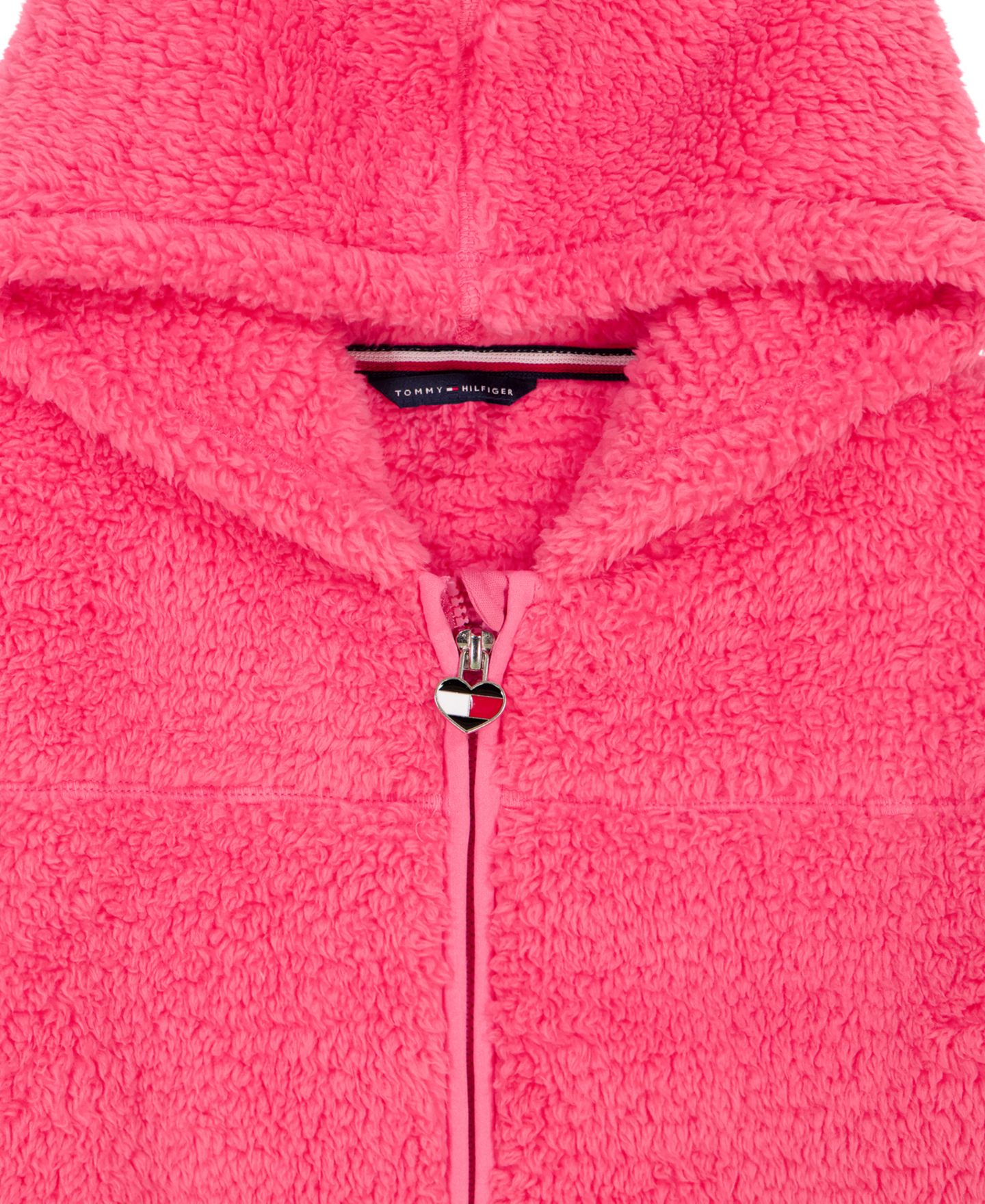Худи Tommy Hilfiger Minky Faux Fur Hooded Drop-Shoulder для девочек, цвет: Розовый — фото 3
