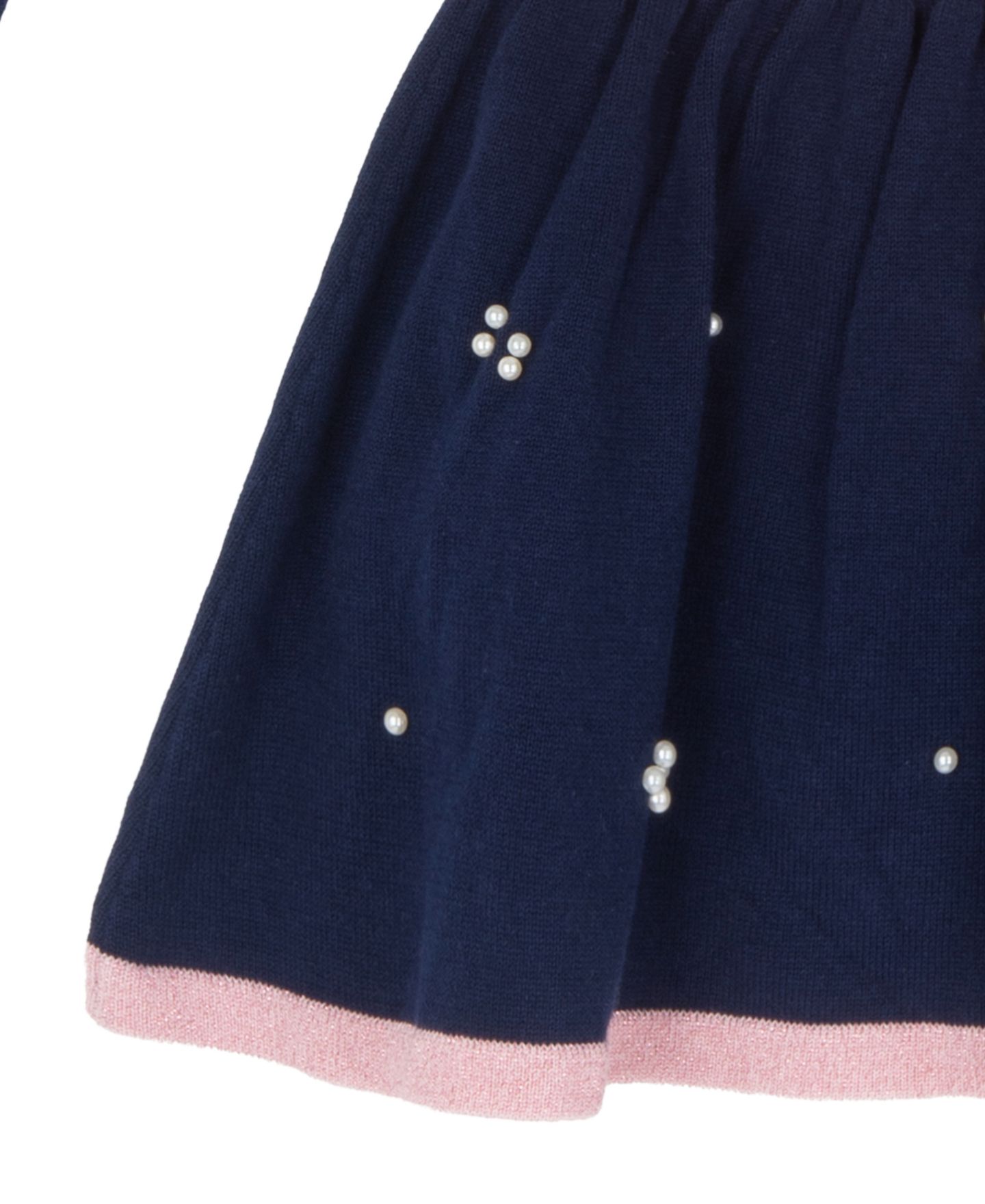 Rare Editions Girls' 4-6X Imitation Pearl Long-Sleeve Cardigan & Knit Skort, 3-Piece Set, цвет: Тёмно-синий — фото 4