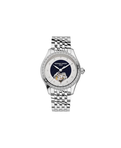 Женские часы Frederique Constant Swiss Automatic Double Heart Beat Silver-Tone Stainless Steel 36mm