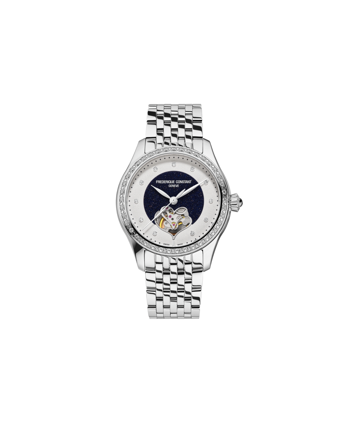 Frederique Constant Women's Swiss Automatic Double Heart Beat Silver-Tone Stainless Steel Watch 36mm - Multi