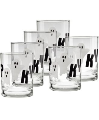 Halloween Spooky Ghosts Double Old Fashioned Glasses, Set of 6