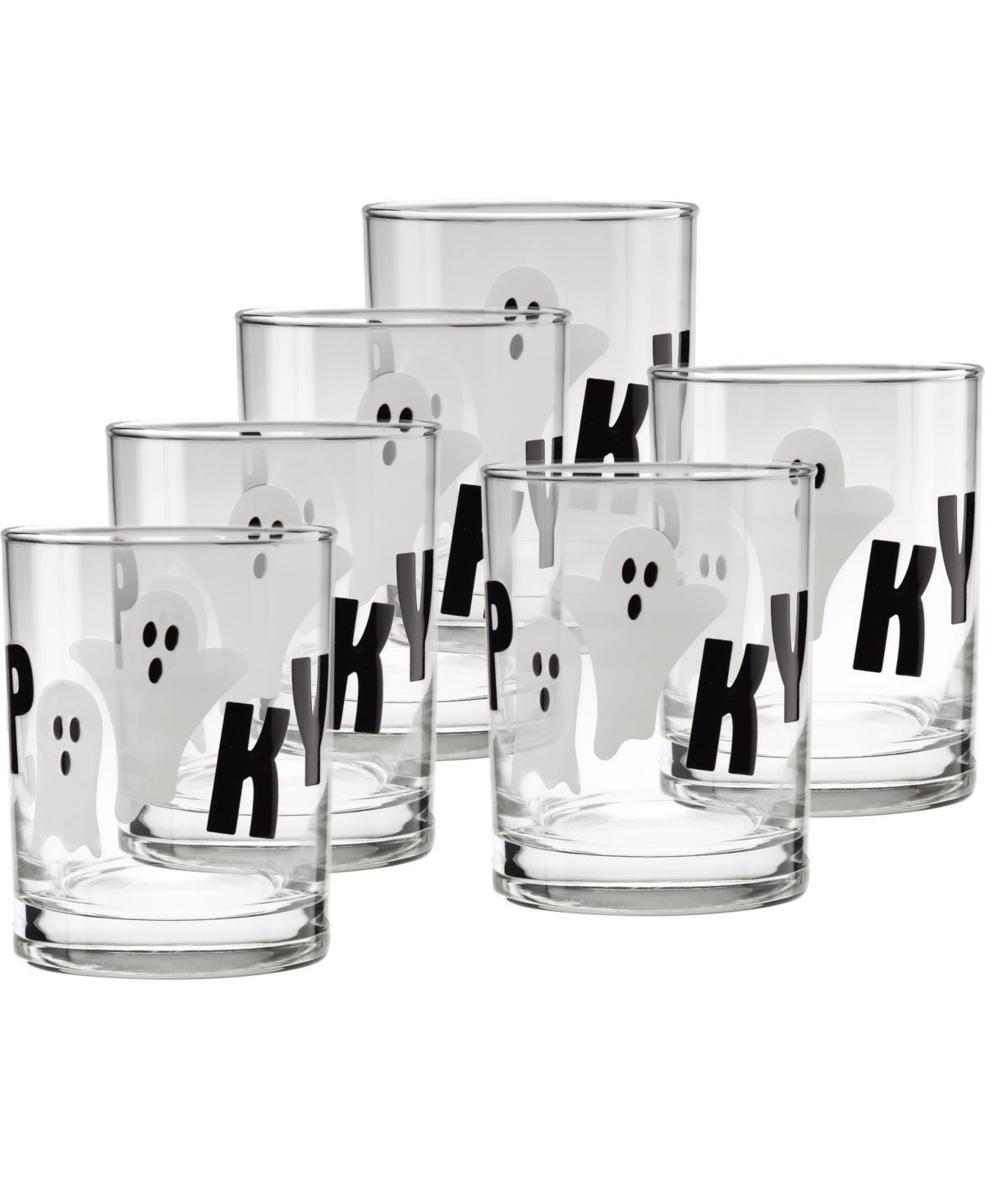 Culver Halloween Spooky Ghosts Double Old Fashioned Glasses, Set of 6