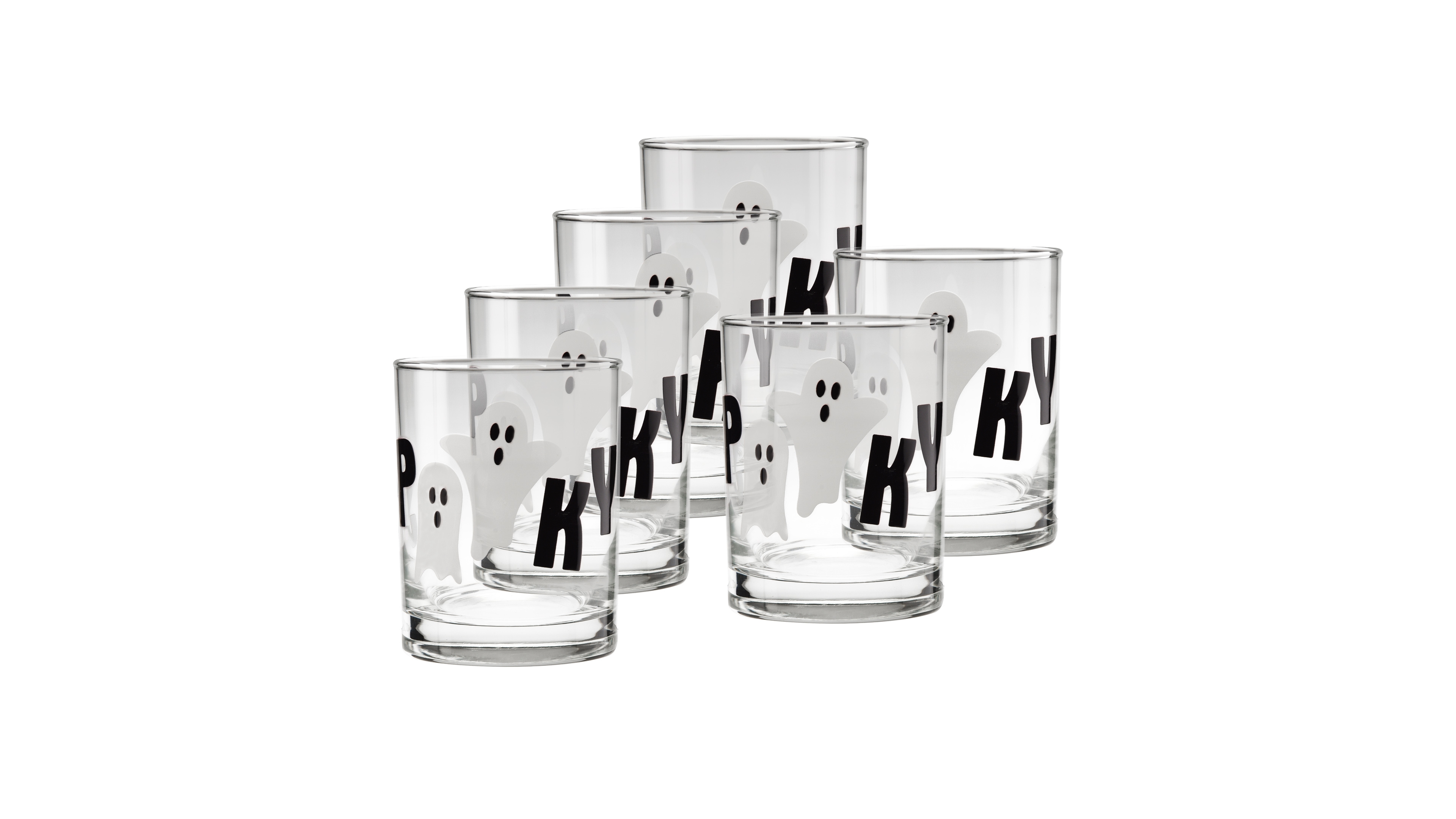 Culver Halloween Spooky Ghosts Double Old Fashioned Glasses, Set of 6