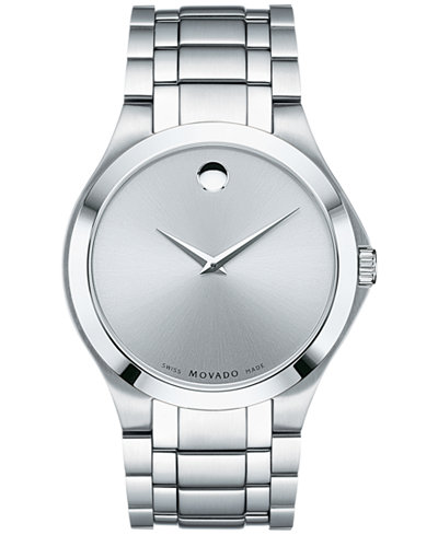Movado Men's Swiss Collection Stainless Steel Bracelet Watch 40mm 0606782