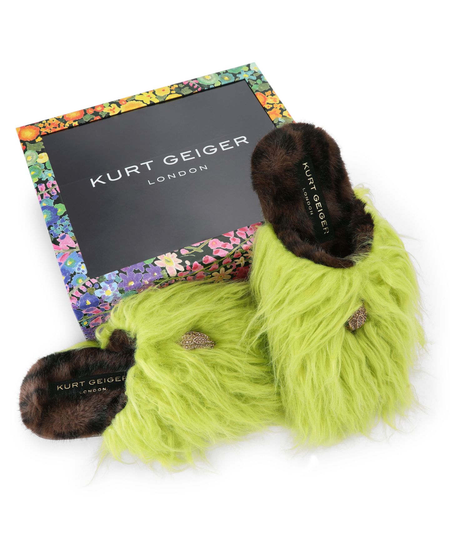 Женские домашние тапочки Kurt Geiger London Kensington без застёжки, цвет: Зелёный — фото 4