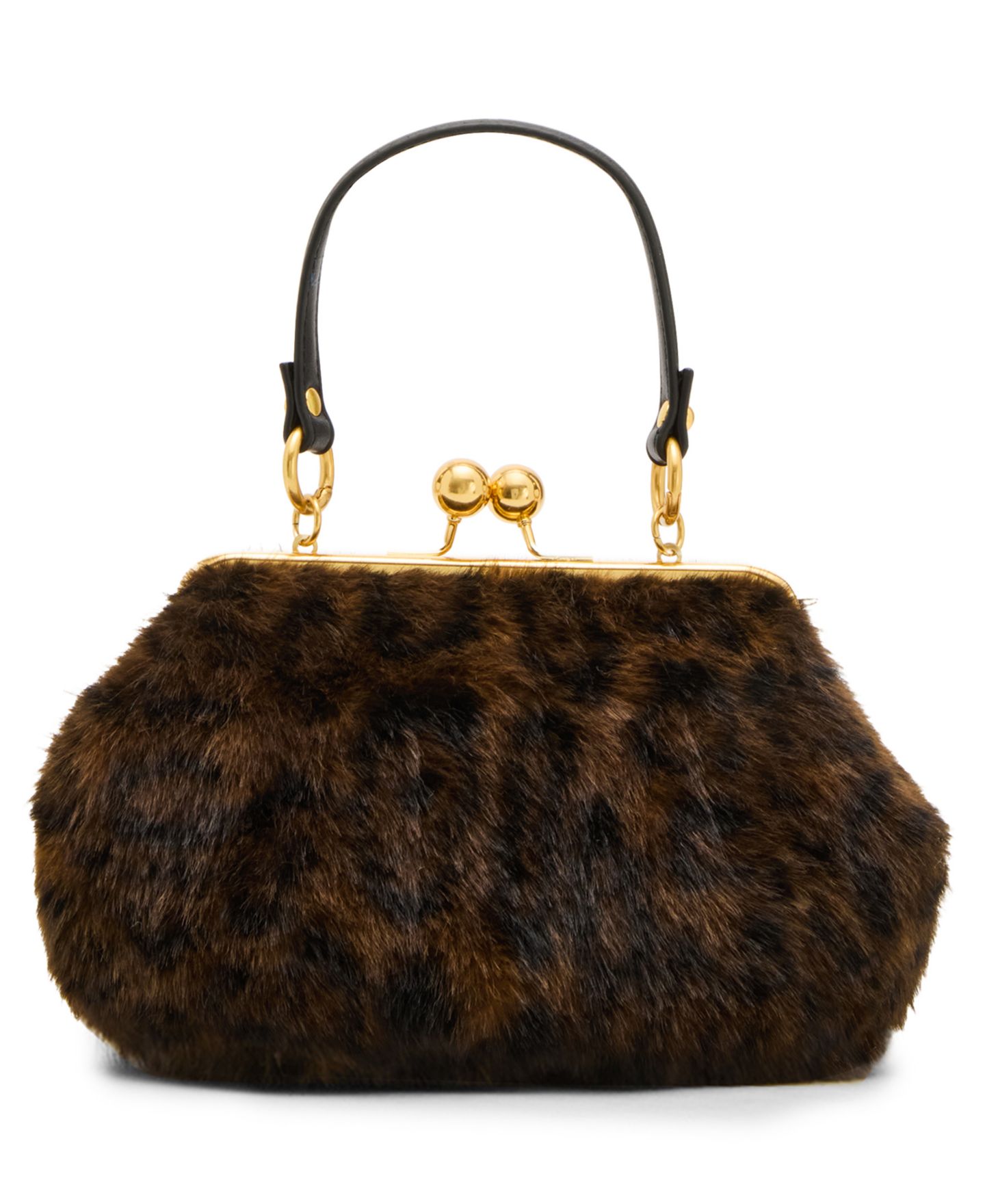 Женская сумка Madden Girl Leopard Small Kiss-Lock Crossbody Handbag, цвет: Леопардовый — фото 1