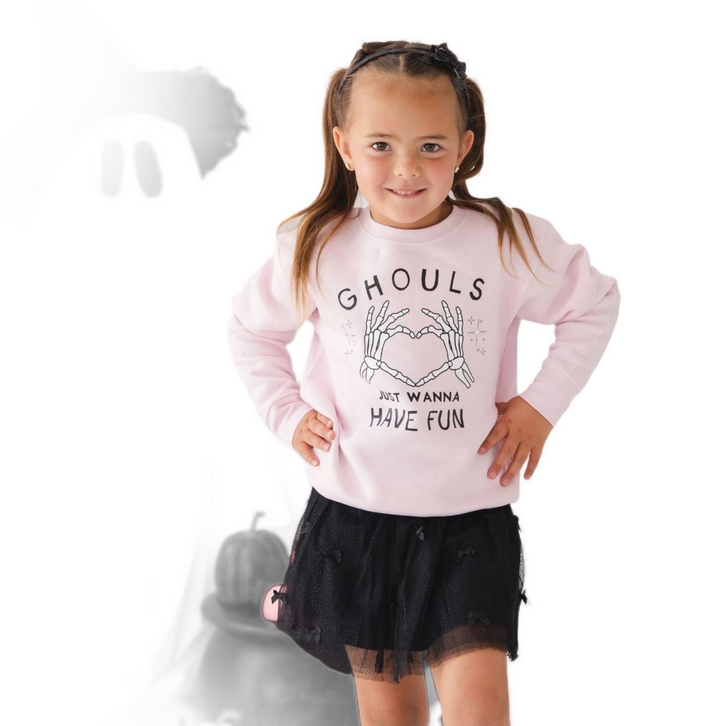 Толстовка Sweet Wink Ghouls Just Wanna Have Fun Halloween для девочек-малышей, цвет: Розовый — фото 2