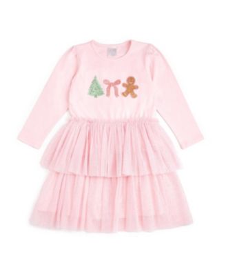Baby Girl's (12M-24M) Gingerbread Embroidered Christmas Long Sleeve Tutu Dress