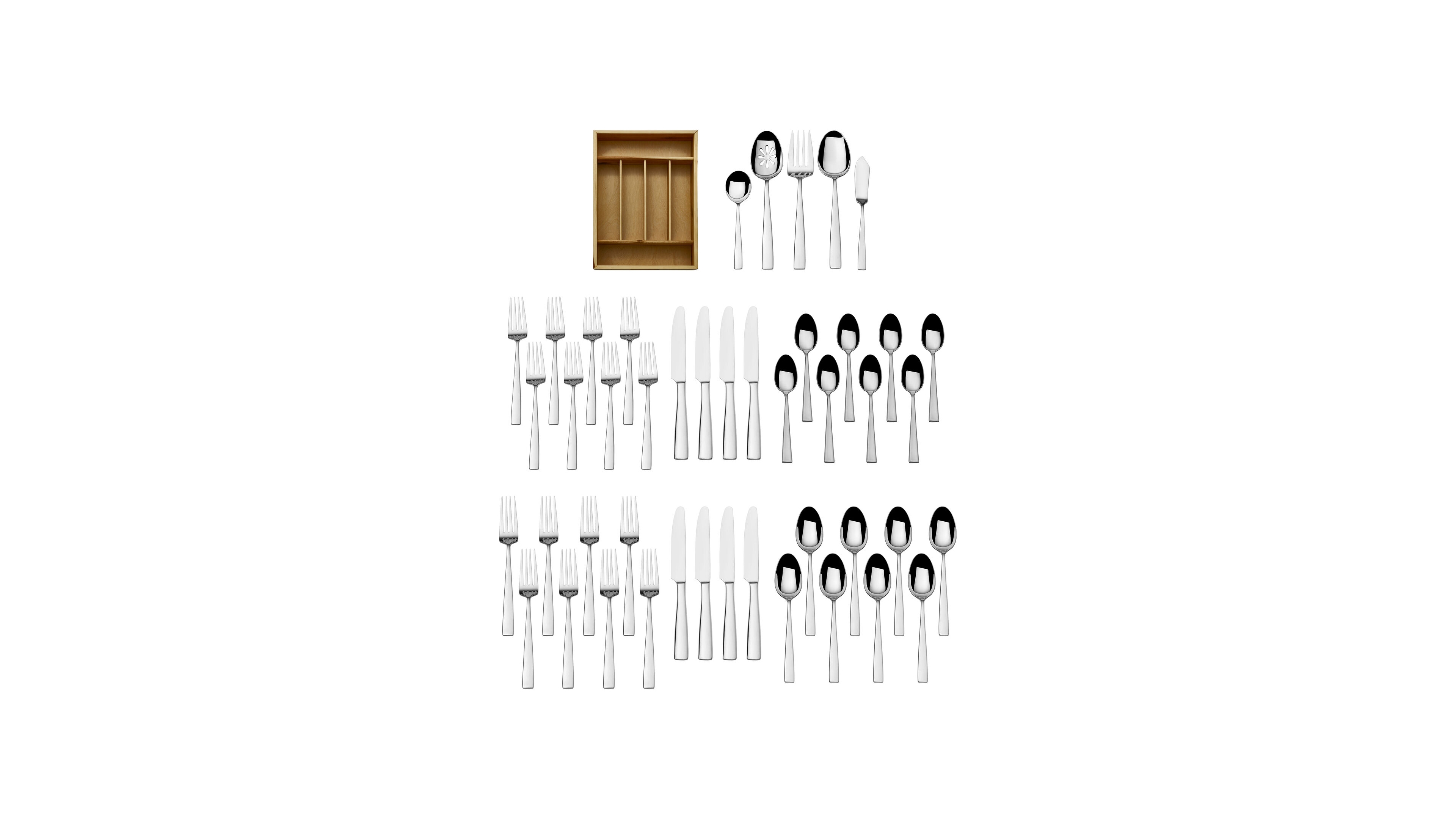 Mikasa Everett 45-Piece Flatware Set with Caddy, Service for 8