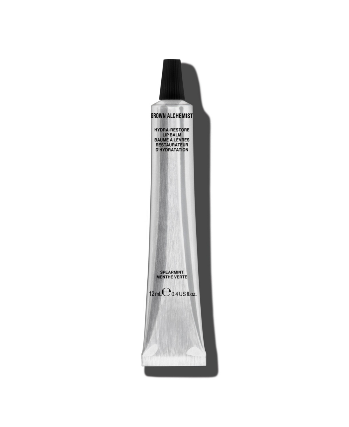 Grown Alchemist Hydra-Restore Lip Balm Spearmint - 12ml - Silver, green and white packaging.