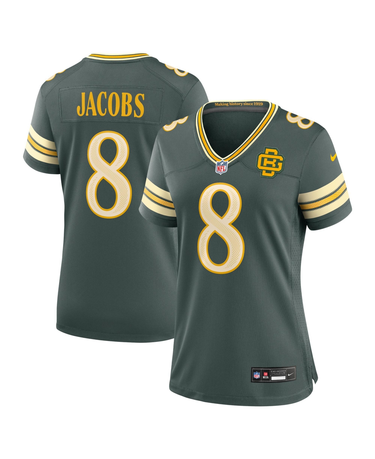 Nike Women's Josh Jacobs Green Bay Packers 2026 Rivalries Collection Game Jersey - Green