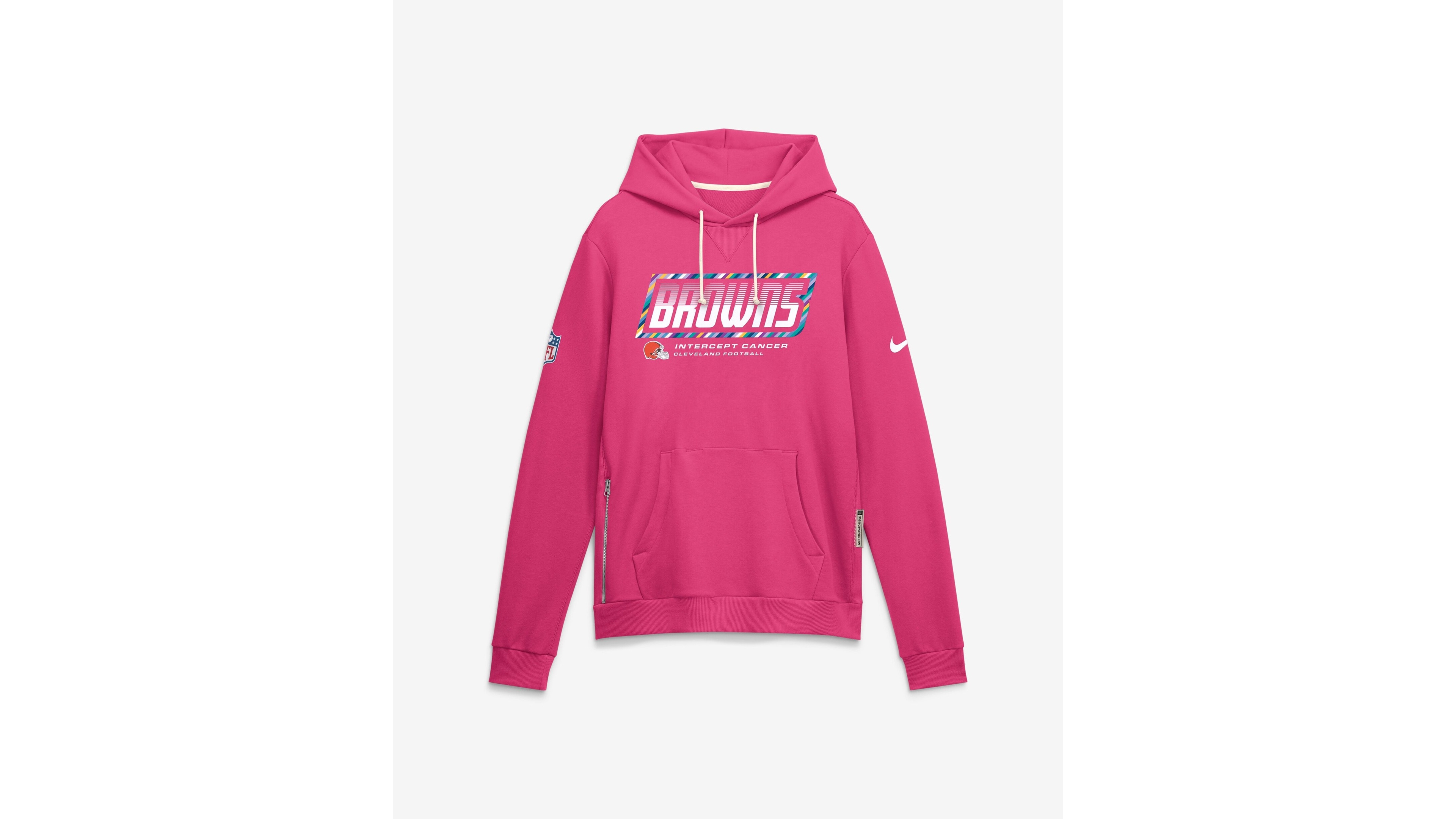 Nike Men's Pink Cleveland Browns 2026 Nfl Cruical Catch Sideline Dri-Fit Pullover Hoodie