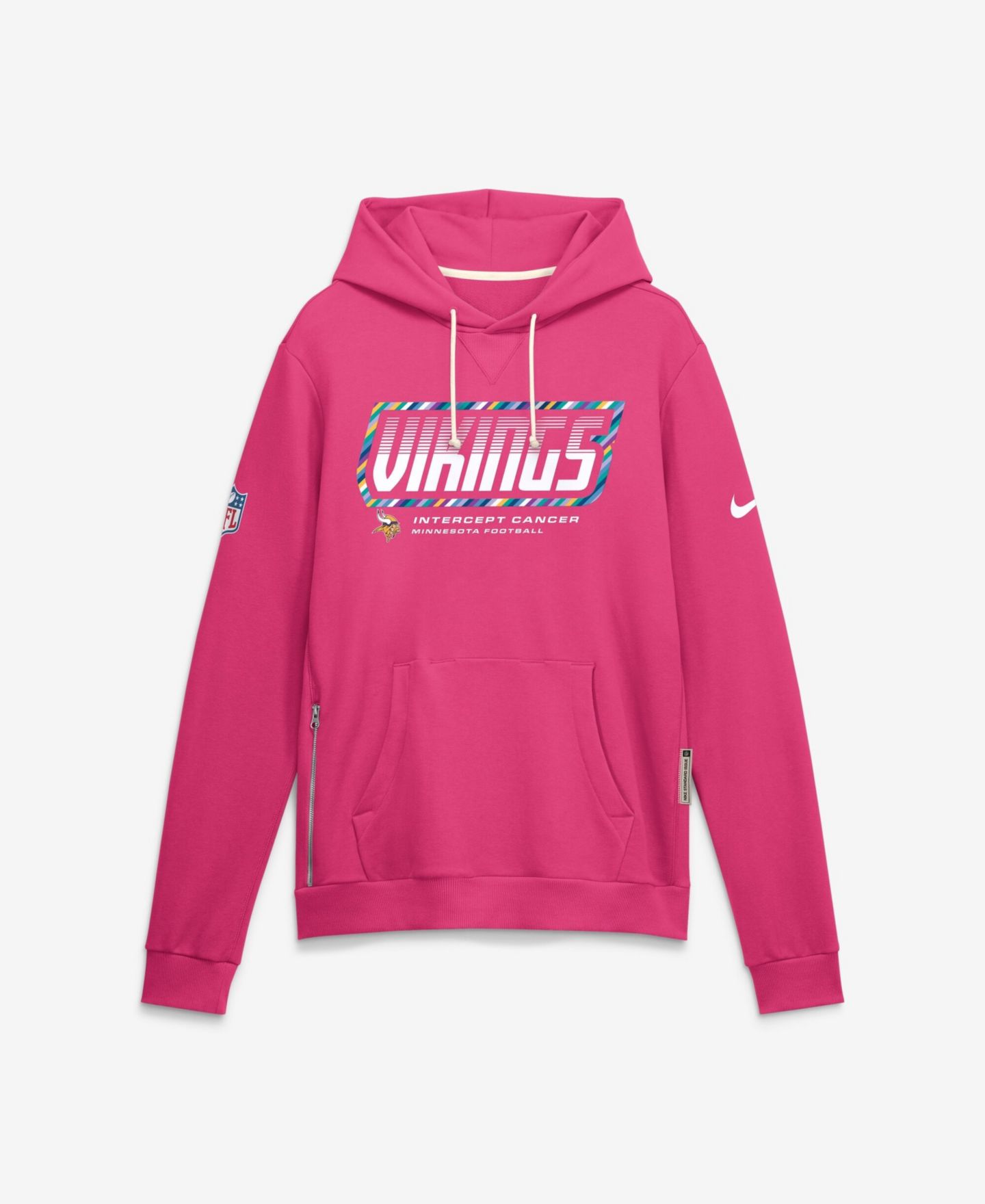 Мужское худи Nike Pink Minnesota Vikings 2026 NFL Cruical Catch Sideline Dri-Fit Pullover — фото 1