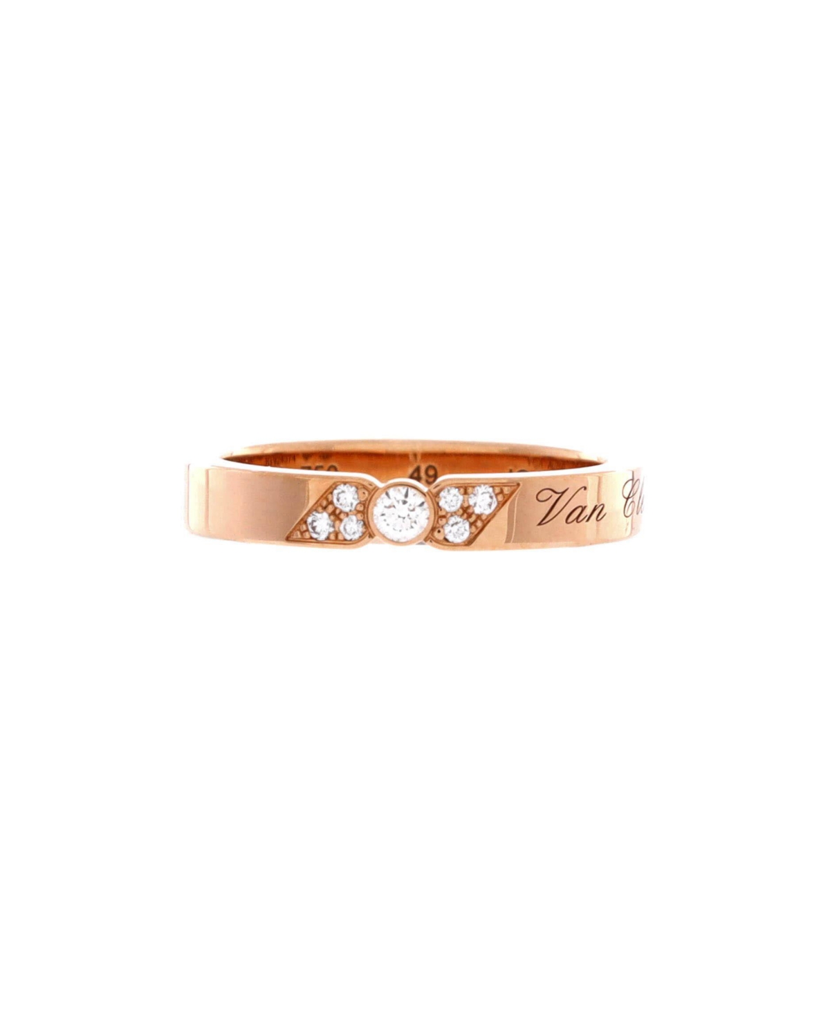 Pre-Owned Van Cleef & Arpels Diamond Toujours Signature Etoiles Wedding Band (0.07 ct. t.w.) in 18K Rose Gold - 18k rose gold