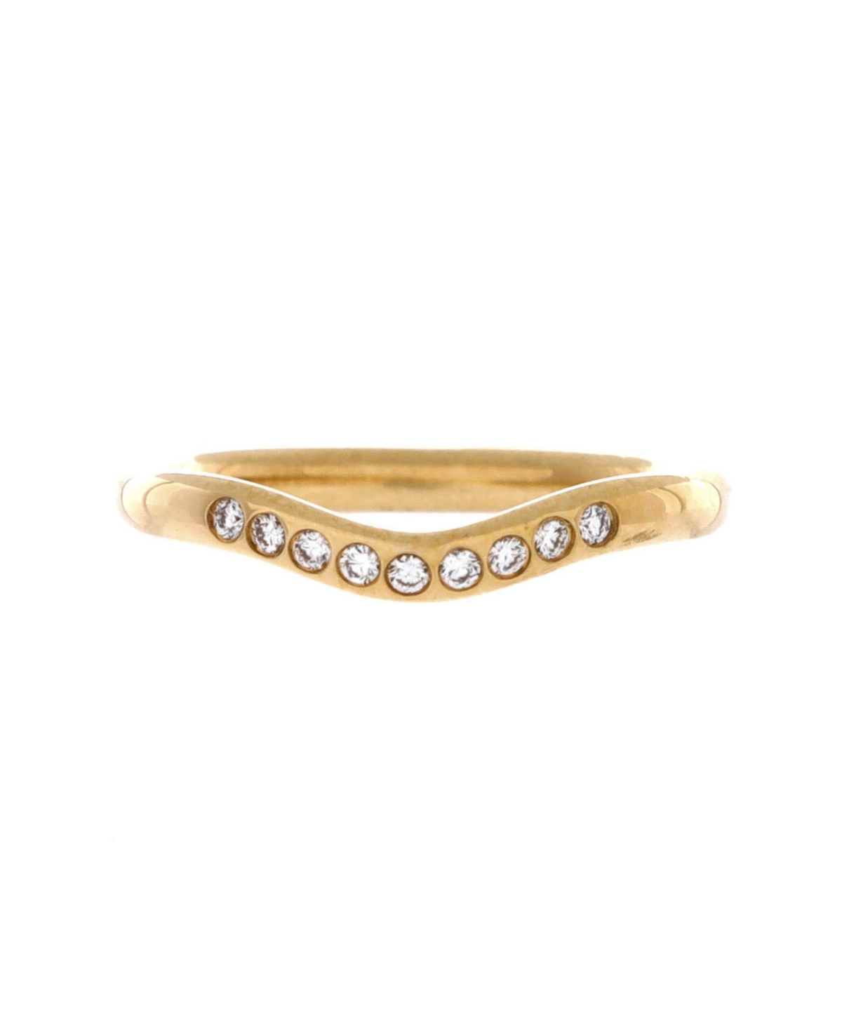Pre-Owned Tiffany & Co Elsa Peretti Curved Diamond Wedding Band (0.06 ct.) in 18K Yellow Gold
