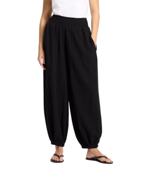 Женские брюки Albaray Cheesecloth Harem High-Waist, цвет: Чёрный