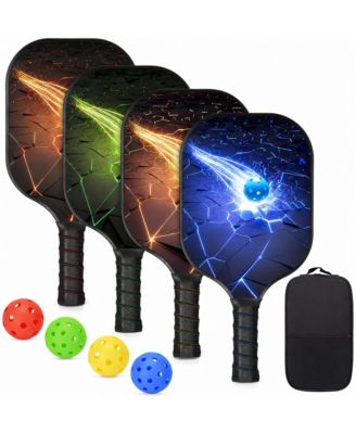 USAPA Approved Pickleball Paddles Set 4 Pack With Balls Carry Bag