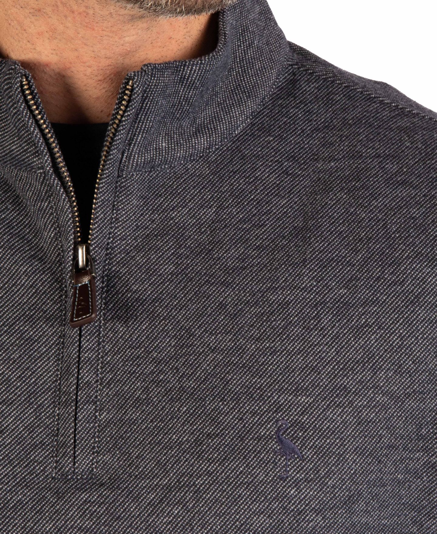 Мужской свитер Tailorbyrd Brushed Melange Twill Quarter-Zip Regular-Fit, цвет: Серый — фото 4