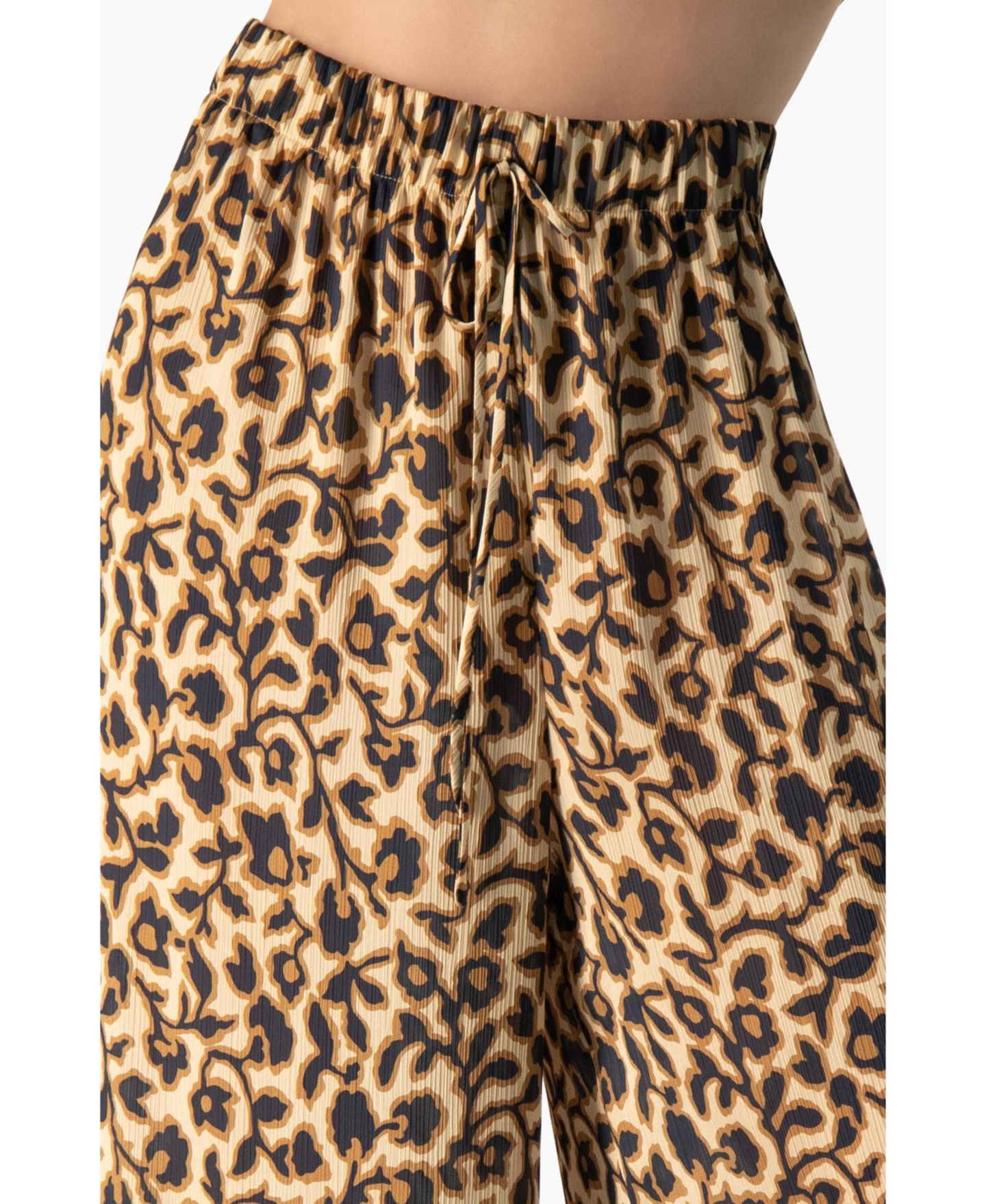 Женские брюки Ivonne Animal-Print Wide-Leg Drawstring, цвет: Светлый коричневый — фото 6