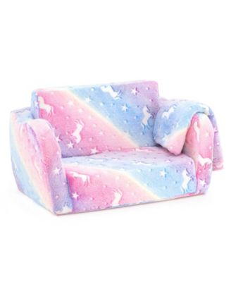2-in-1 Folding Kids Couch with Glow in the Dark Pattern