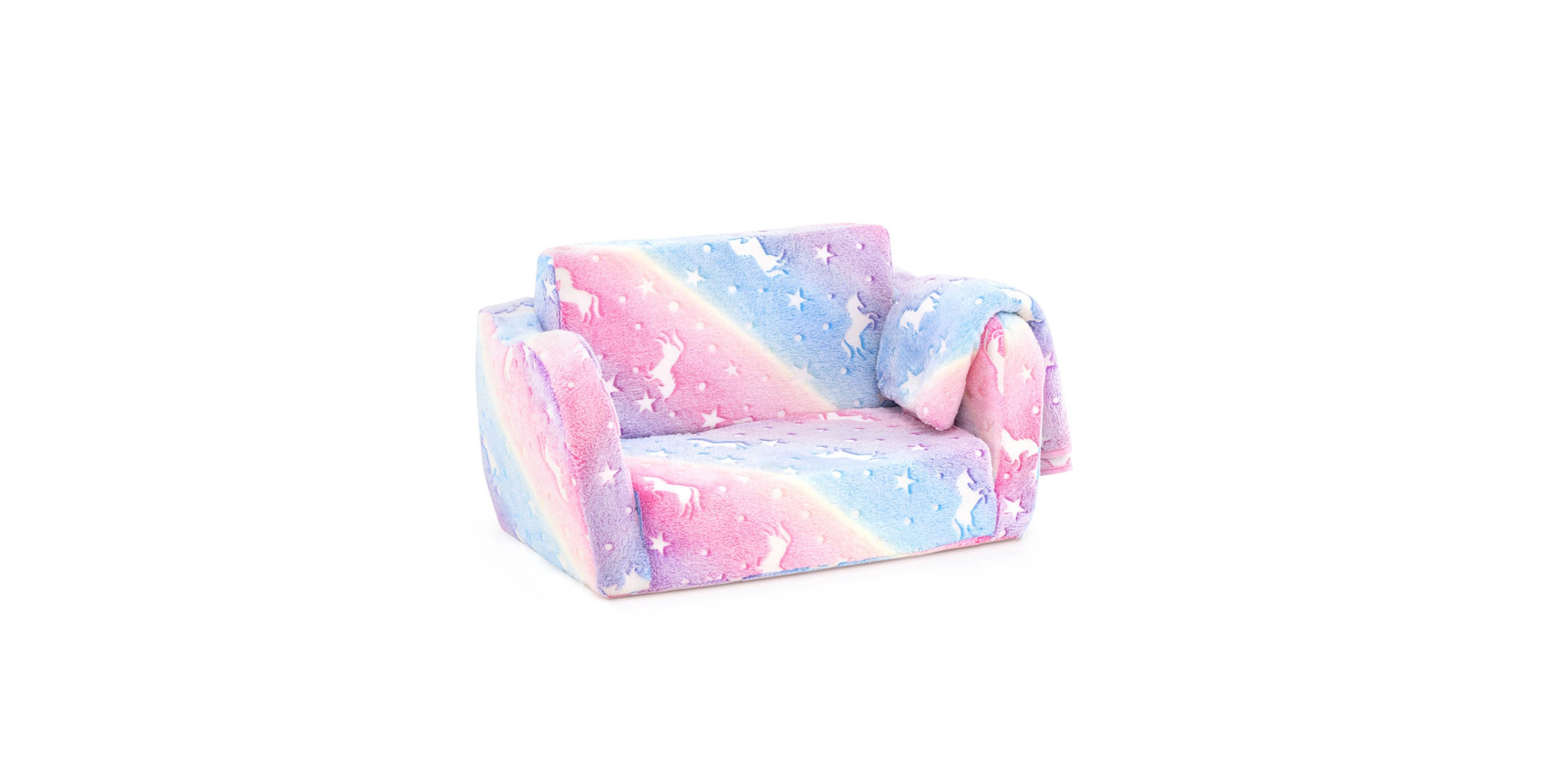 Gouun 2-in-1 Folding Kids Couch with Glow in the Dark Pattern