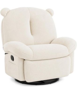 Manual Swivel Glider Recliner Chair, 360degree(s) Rotation, Chenille Upholstery, Nursery
