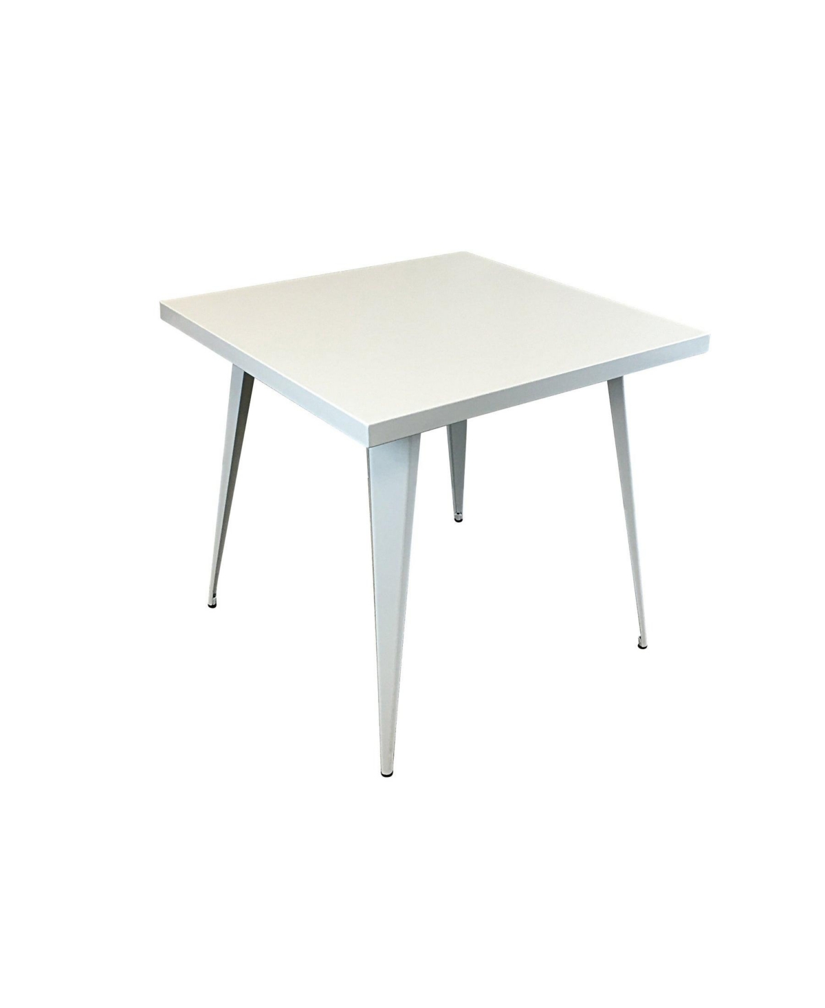 HomeRoots 32 inches Steel and Metal Square Dining Table - White