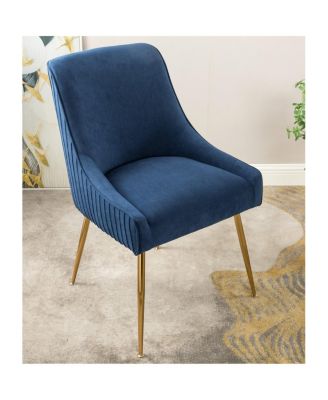Velvet Dining Chair with Gold Legs, Modern Upholstered Accent Chair