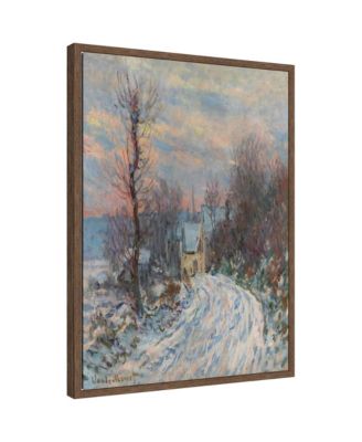 Giverny in Winter by Claude Monet Framed Canvas Wall Art Print