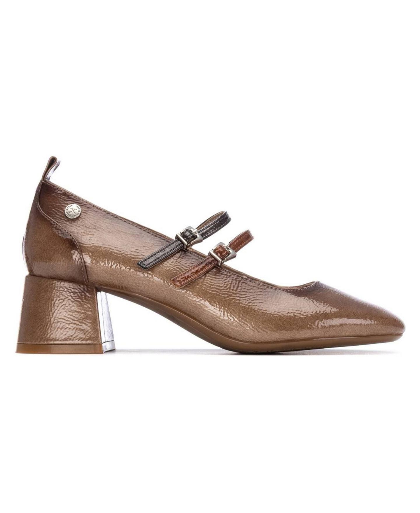 Женские туфли XTI Patent Leather Mary Jane Heel, цвет: Бежевый — фото 2