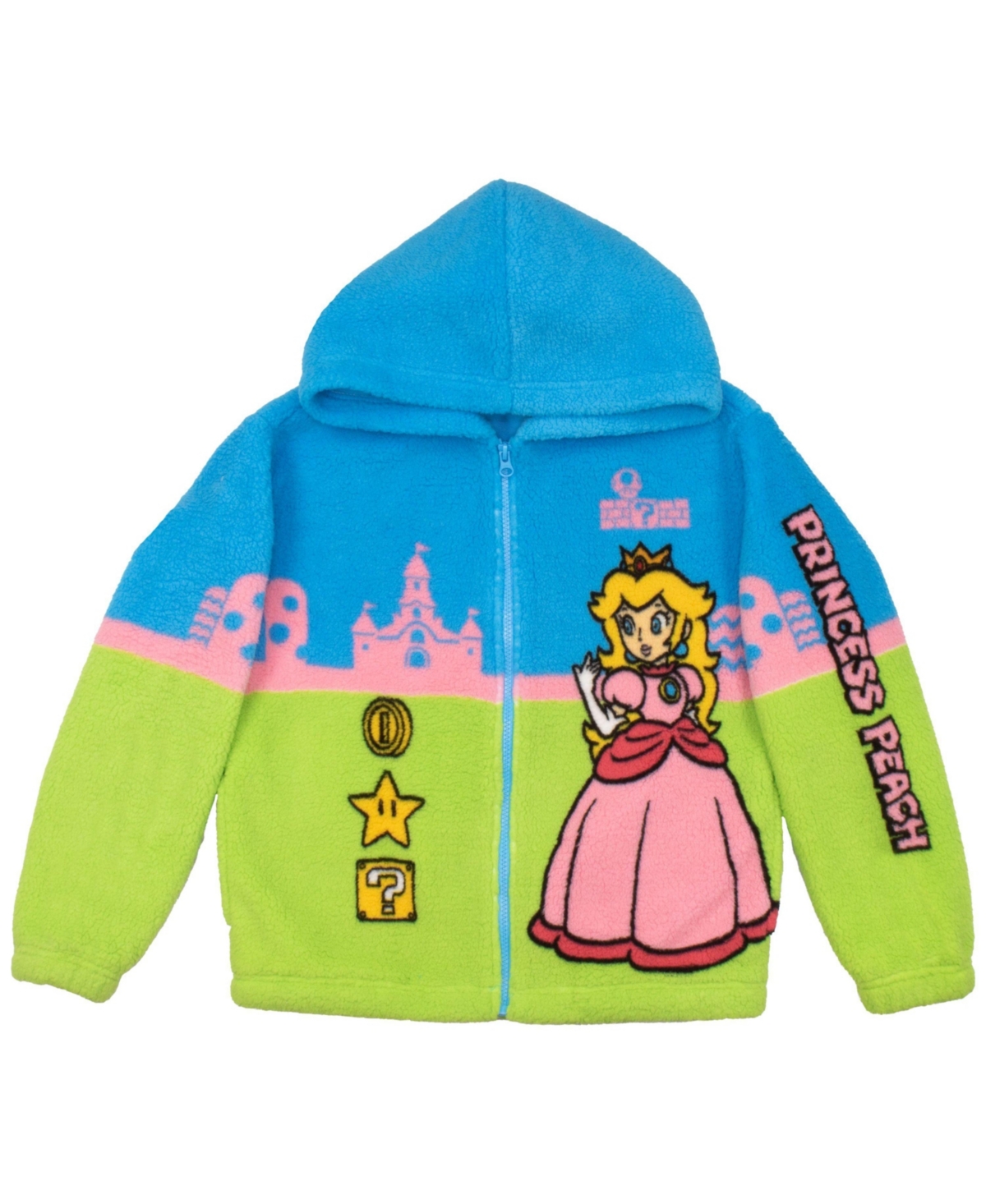 Mario Little Girls Nintendo 4 -10 Princess Peach Sherpa Zip-Up Hoodie