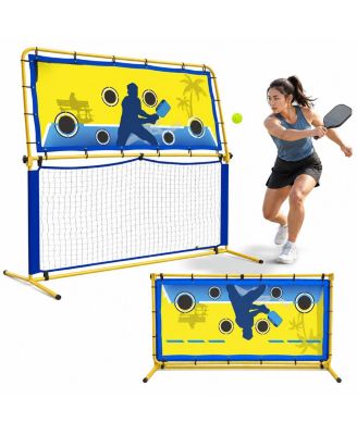 Portable 2 in 1 Pickleball Rebounder and Net Adjustable Heavy Duty Iron Frame