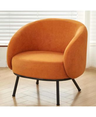 Mid-Century Modern Velvet Accent Chair with Metal Legs