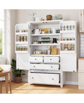 72" Farmhouse Kitchen Pantry Cabinet