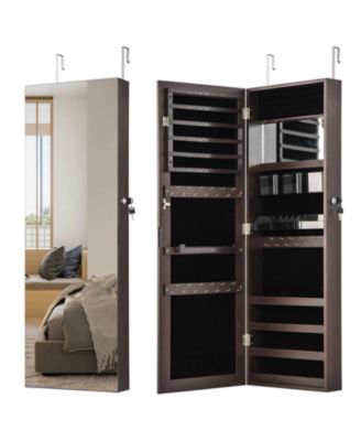43.5 Inch Wall-Mount Jewelry Armoire with Full-Length Mirror