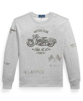 Boys' 8-20 Motorcycle-Print Fleece Crewneck Sweatshirt