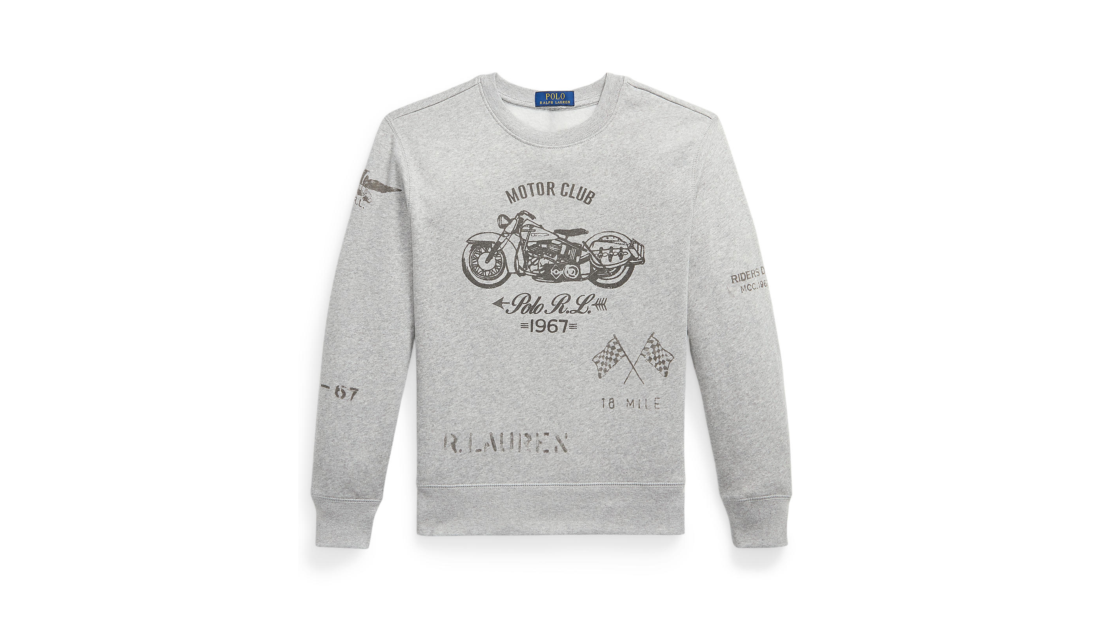 Polo Ralph Lauren Boys' 8-20 Motorcycle-Print Fleece Crewneck Sweatshirt