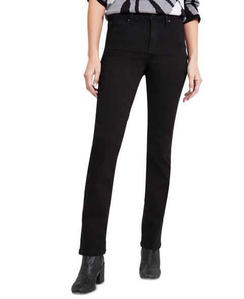 Женские джинсы Jones New York Petite Lexington Straight-Leg Denim, цвет: Оникс варёный