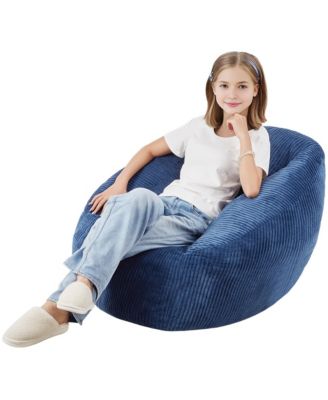 3 Foot Memory Foam Bean Bag Chair with Armrests and Storage Pocket