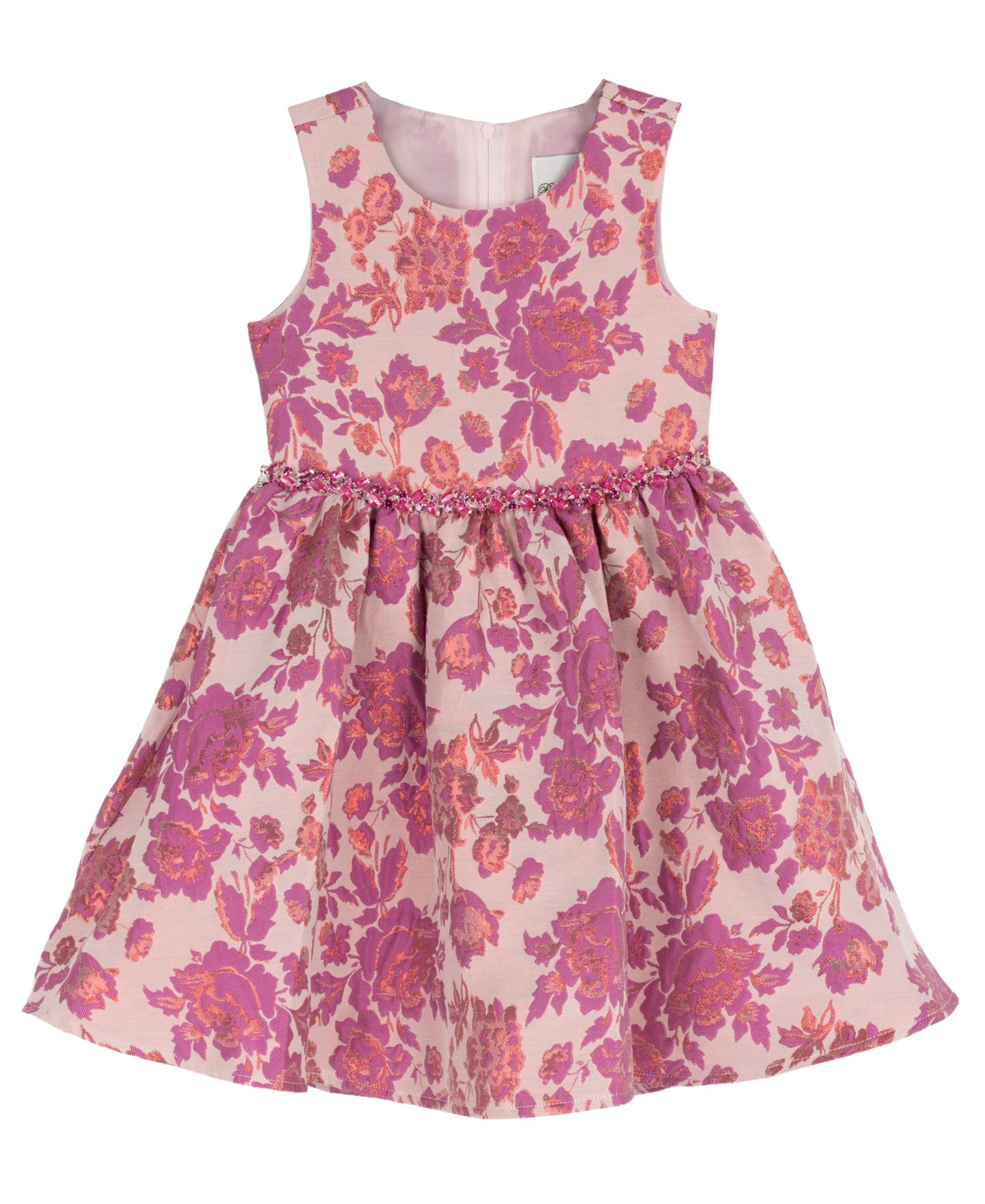 Платье Rare Editions Brocade Sleeveless для девочек, цвет: Ягодный — фото 1