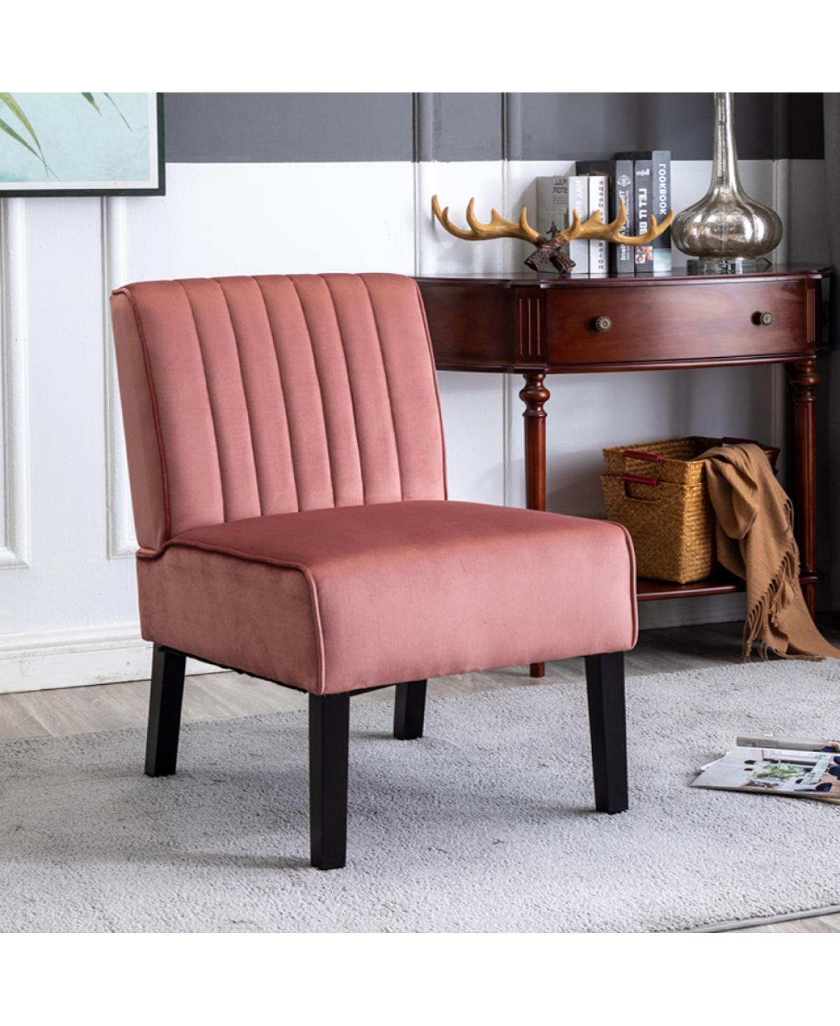 Streamdale Furniture Mid-Century Velvet Accent Chairs, Set of 2 - Rose