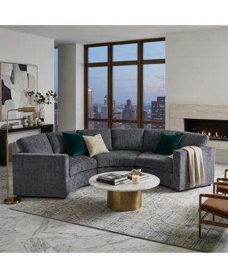109.4" Curved Modular Sectional Chenille Sofa with Deep Seating