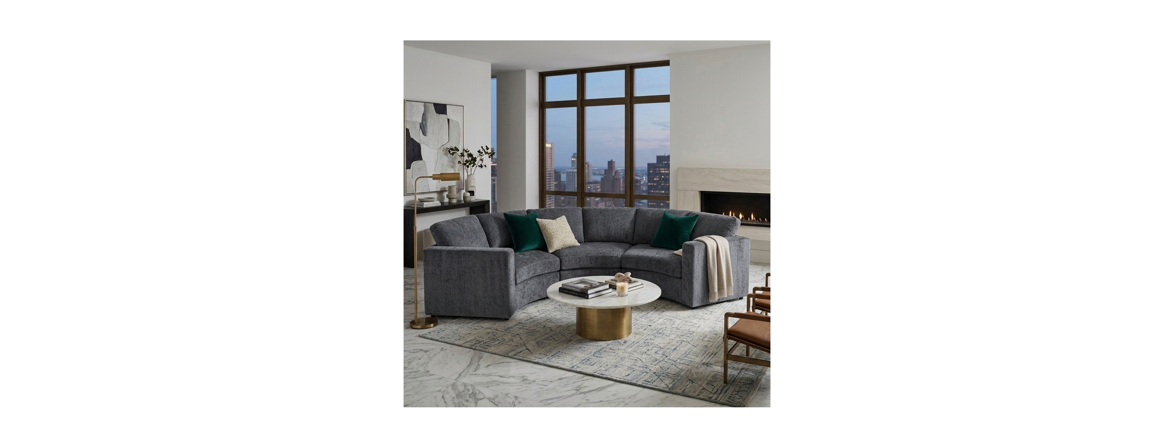 Streamdale Furniture 109.4" Curved Modular Sectional Chenille Sofa with Deep Seating