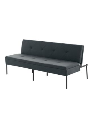 3-Seater Futon Sofa Bed with Adjustable Backrest and Metal Frame